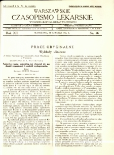 Warszawskie Czasopismo Lekarskie 1936 R.13 nr 46