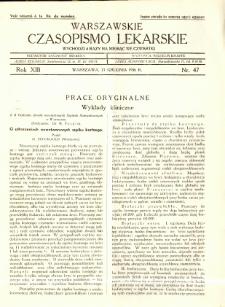 Warszawskie Czasopismo Lekarskie 1936 R.13 nr 47