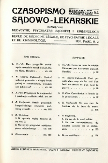 Czasopismo Sądowo-Lekarskie 1931 R.4 nr 2