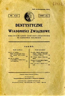 Dentystyczne Wiadomości Związkowe 1930 R.7 nr 4