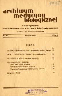 Archiwum Medycyny Biologicznej 1938 R.3 z.2