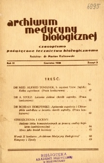 Archiwum Medycyny Biologicznej 1938 R.3 z.3