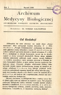 Archiwum Medycyny Biologicznej 1936 R.1 z.1