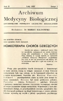 Archiwum Medycyny Biologicznej 1937 R.2 z.1