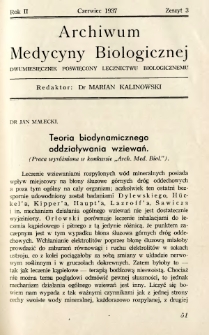 Archiwum Medycyny Biologicznej 1937 R.2 z.3