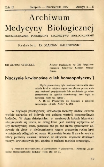 Archiwum Medycyny Biologicznej 1937 R.2 z.4-5