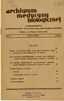 Archiwum Medycyny Biologicznej 1939 R.4 z.2