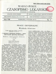 Warszawskie Czasopismo Lekarskie 1931 R.8 nr 2