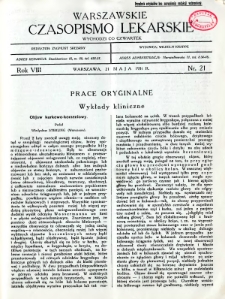Warszawskie Czasopismo Lekarskie 1931 R.8 nr 21