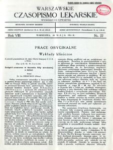 Warszawskie Czasopismo Lekarskie 1931 R.8 nr 22