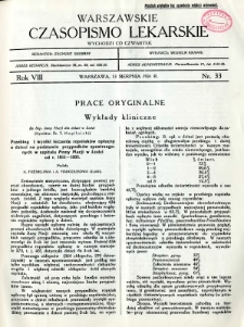Warszawskie Czasopismo Lekarskie 1931 R.8 nr 33