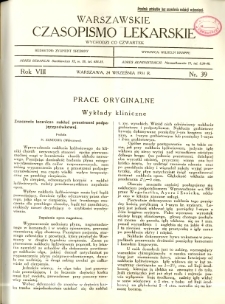 Warszawskie Czasopismo Lekarskie 1931 R.8 nr 39