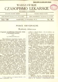 Warszawskie Czasopismo Lekarskie 1931 R.8 nr 46
