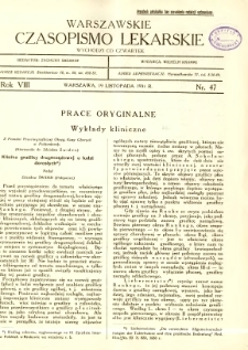 Warszawskie Czasopismo Lekarskie 1931 R.8 nr 47