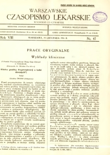 Warszawskie Czasopismo Lekarskie 1931 R.8 nr 47