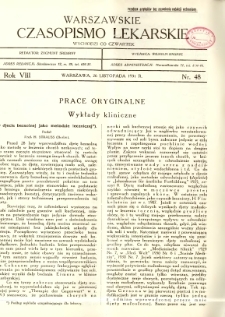 Warszawskie Czasopismo Lekarskie 1931 R.8 nr 48