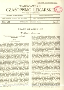 Warszawskie Czasopismo Lekarskie 1931 R.8 nr 49