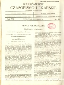 Warszawskie Czasopismo Lekarskie 1931 R.8 nr 52