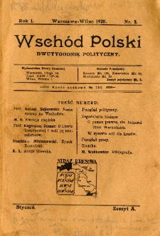 Wschód Polski : dwutygodnik polityczny R.1 nr 2