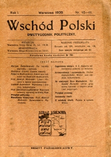 Wsch&oacute;d Polski : dwutygodnik polityczny R.1 nr 10-11