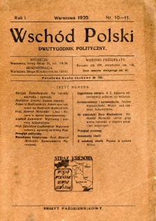 Wschód Polski : dwutygodnik polityczny R.1 nr 10-11
