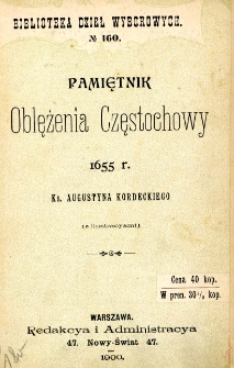 Pamiętnik oblężenia Częstochowy 1655 r.