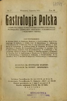 Gastrologja Polska 1931 T.3 nr 2