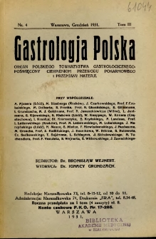 Gastrologja Polska 1931 T.3 nr 4