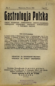 Gastrologja Polska 1932 T.4 nr 1