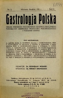 Gastrologja Polska 1935 T.5 nr 2
