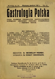 Gastrologja Polska 1937 T.6 nr 4
