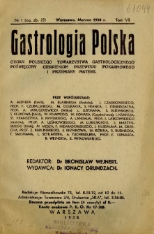 Gastrologja Polska 1938 T.7 nr 1