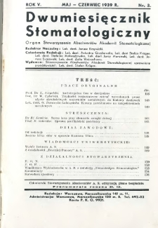 Dwumiesięcznik Stomatologiczny 1939 R.5 nr 3