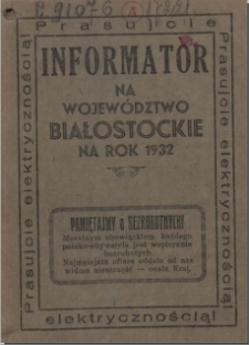Informator na Województwo Białostockie na rok 1932