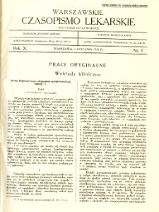 Warszawskie Czasopismo Lekarskie 1933 R.10 nr 1