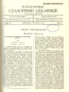 Warszawskie Czasopismo Lekarskie 1933 R.10 nr 3