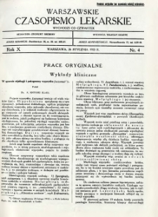 Warszawskie Czasopismo Lekarskie 1933 R.10 nr 4