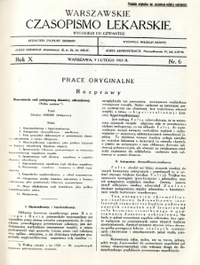 Warszawskie Czasopismo Lekarskie 1933 R.10 nr 6