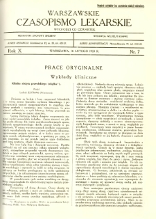 Warszawskie Czasopismo Lekarskie 1933 R.10 nr 7