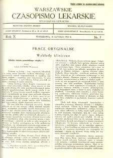 Warszawskie Czasopismo Lekarskie 1933 R.10 nr 7