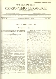 Warszawskie Czasopismo Lekarskie 1933 R.10 nr 10