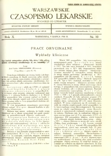 Warszawskie Czasopismo Lekarskie 1933 R.10 nr 10