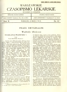 Warszawskie Czasopismo Lekarskie 1933 R.10 nr 12