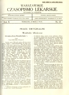 Warszawskie Czasopismo Lekarskie 1933 R.10 nr 12