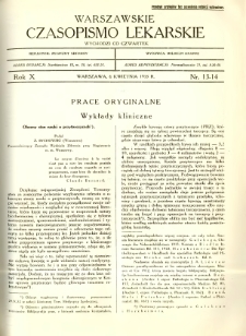 Warszawskie Czasopismo Lekarskie 1933 R.10 nr 13-14