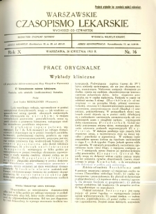 Warszawskie Czasopismo Lekarskie 1933 R.10 nr 16