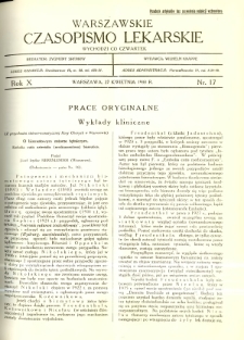 Warszawskie Czasopismo Lekarskie 1933 R.10 nr 17