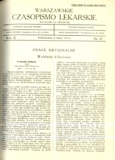 Warszawskie Czasopismo Lekarskie 1933 R.10 nr 21