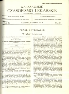 Warszawskie Czasopismo Lekarskie 1933 R.10 nr 22