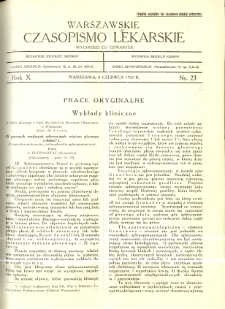 Warszawskie Czasopismo Lekarskie 1933 R.10 nr 23